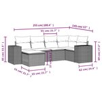 vidaXL Salon de jardin avec coussins 6 Pièces beige résine tressée