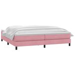 vidaXL Sommier à lattes de lit avec matelas rose 180x210 cm velours