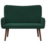 vidaXL Sofa 2 places Vert foncé 115 x 61 x 87 cm Velours (V)