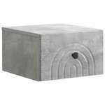 vidaXL Cabinet de chevet mural 2 Pièces Gris béton 33 x 34 5 x 20 cm