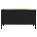 vidaXL Pouf de Jardin Noir et Crème 80 x 38 x 45 cm Rotin PE