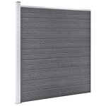 vidaXL Ensemble de clôture WPC 9 Carré + 1 Incliné 1657x186 cm Gris