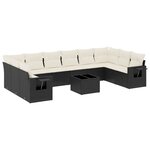 vidaXL Salon de jardin 11 Pièces avec coussins noir résine tressée