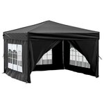 vidaXL Tente de réception pliable avec parois Noir 3x3 m