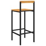 vidaXL Tabourets de bar lot de 4 noir résine tressée et bois d'acacia