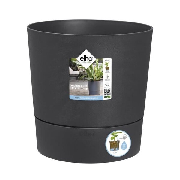 Pot de fleur Rond Greensense Aqua Care Ø 29 5 x hauteur 29 1 cm - 15 L - Gris Charbon