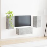 vidaXL Ensemble meuble TV 6 Pièces Gris béton Bois d'ingénierie