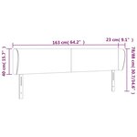 vidaXL Tête de lit avec oreilles Taupe 163x23x78/88 cm Tissu