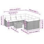 vidaXL Ensemble de canapé de jardin de 9 pièces avec coussins gris poly rattan acacia