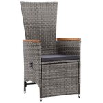 vidaXL Chaises de jardin inclinables 5 Pièces Gris Gris foncé Teinte bois