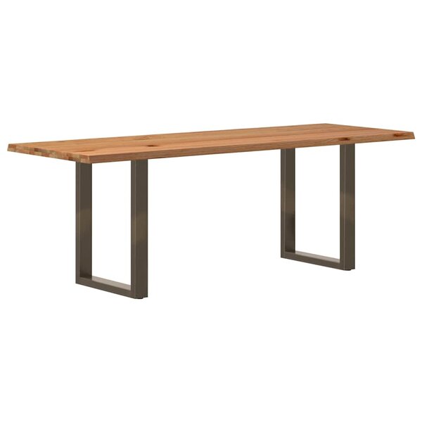 vidaXL Table à manger et bord naturel bois massif chêne rectangulaire