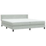 vidaXL Sommier à lattes de lit et matelas gris clair 180x210cm velours
