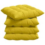 vidaXL Coussins de siège 4 Pièces Jaune clair 40 x 40 x 6 cm tissu