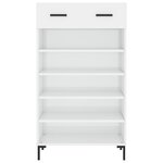 vidaXL Armoire à chaussure Blanc brillant 60x35x105 cm Bois ingénierie
