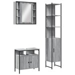 vidaXL Ensemble d'armoires de salle de bain 3 Pièces sonoma gris