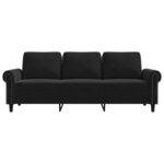 vidaXL Canapé à 3 places Noir 180 cm Velours