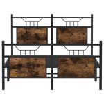 vidaXL Cadre de lit sans matelas chêne fumé 120x190 cm bois ingénierie