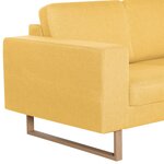 vidaXL Canapé à 2 places tissu jaune
