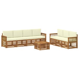 vidaXL Ensembles de canapés avec coussin 8 Pièces Bois d'Acacia Massif