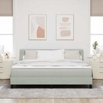 Lit à ressort vidaXL avec matelas et lumière LED gris clair 180x200 cm en velours