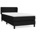 vidaXL Sommier à lattes de lit avec matelas Noir 90x200 cm Tissu