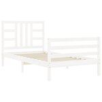 vidaXL Cadre de lit et tête de lit blanc 100x200 cm bois massif