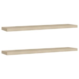 vidaXL Étagères murales flottantes 2 Pièces Chêne 120x23 5x3 8 cm MDF