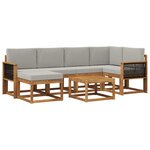 vidaXL Ensemble de canapés d'extérieur 7 pc Naturel et gris clair