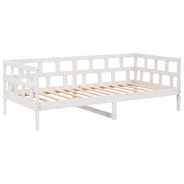 vidaXL Lit de jour sans matelas blanc bois de pin massif 90x200 cm