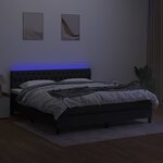 vidaXL Sommier à lattes de lit avec matelas LED Noir 180x200 cm Tissu