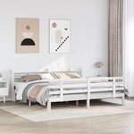 vidaXL Cadre de lit avec tête de lit sans matelas blanc 180x200 cm