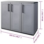 vidaXL Armoire de rangement de jardin Gris et noir 102x37x84 cm PP