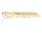 vidaXL Auvent automatique capteur de vent/LED 600x300cm Jaune et blanc