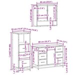 vidaXL Ensemble de meubles de salle de bain 3 Pièces Chêne marron