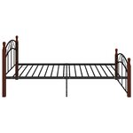 vidaXL Cadre de lit sans matelas noir métal bois chêne 120x200 cm