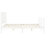 vidaXL Cadre de lit avec tête de lit blanc 160x200 cm bois massif