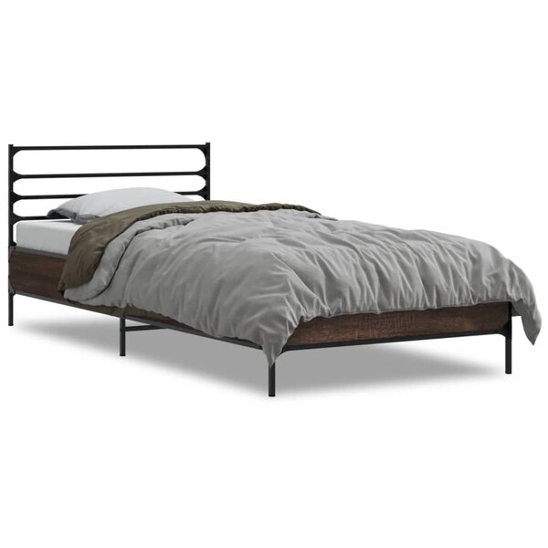 vidaXL Cadre de lit sans matelas chêne marron 100x200 cm
