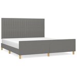 vidaXL Cadre de lit sans matelas gris foncé 160x200 cm tissu