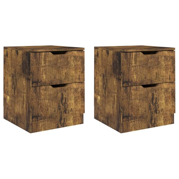 vidaXL Tables de chevet 2 Pièces chêne fumé 40x40x50 cm bois d'ingénierie