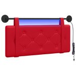 vidaXL Tête de lit suspendue Avec lumière LED Rouge Simili cuir