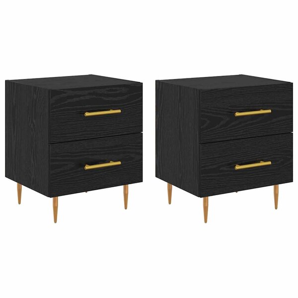 vidaXL Cabinet de chevet 2 Pièces Chêne noir 40 x 35 x 47 5 cm