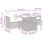 vidaXL Salon de jardin 5 Pièces avec coussins gris résine tressée