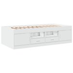 vidaXL Lit de jour avec tiroirs sans matelas blanc 90x190 cm