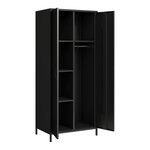 Armoire étagère 180 x 76 x 50 cm meuble de rangement métallique acier noir mat 03_0008916