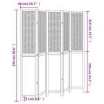 vidaXL Cloison de séparation 5 panneaux blanc bois de paulownia massif