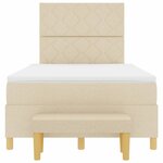 vidaXL Lit à ressorts avec matelas Crème 120 x 200 cm tissu