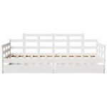 vidaXL Lit de jour et tiroirs sans matelas blanc 90x200 cm bois massif