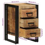 vidaXL Cabinet de chevet 40 x 35 x 50 cm bois de manguier massif
