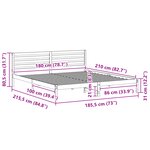 vidaXL Cadre de lit Marron cire 180 x 210 cm Bois massif en pin