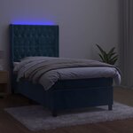vidaXL Sommier à lattes de lit matelas LED Bleu foncé 80x200cm Velours